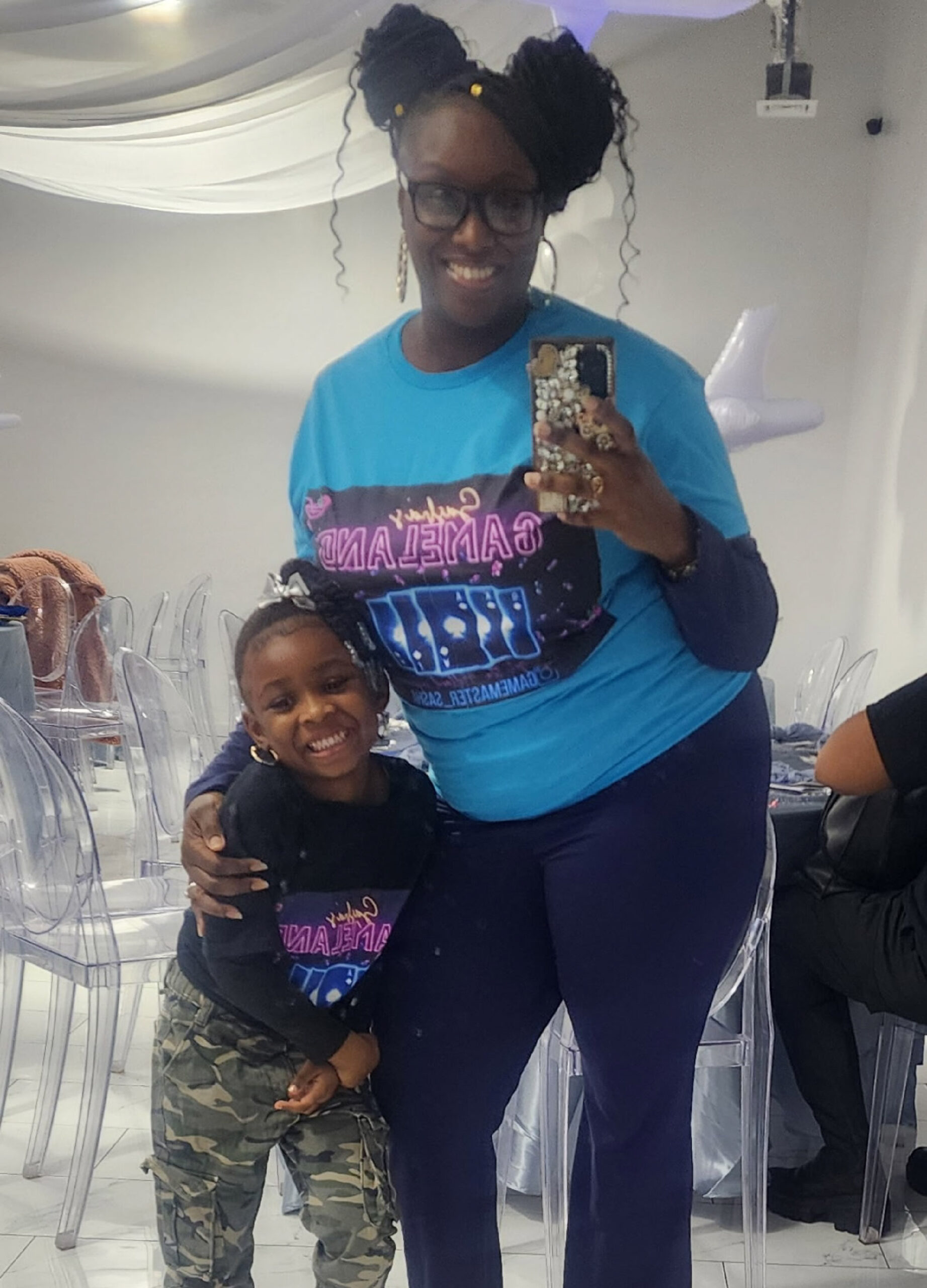 Happy customer with her daugther at our daycare in the bronx